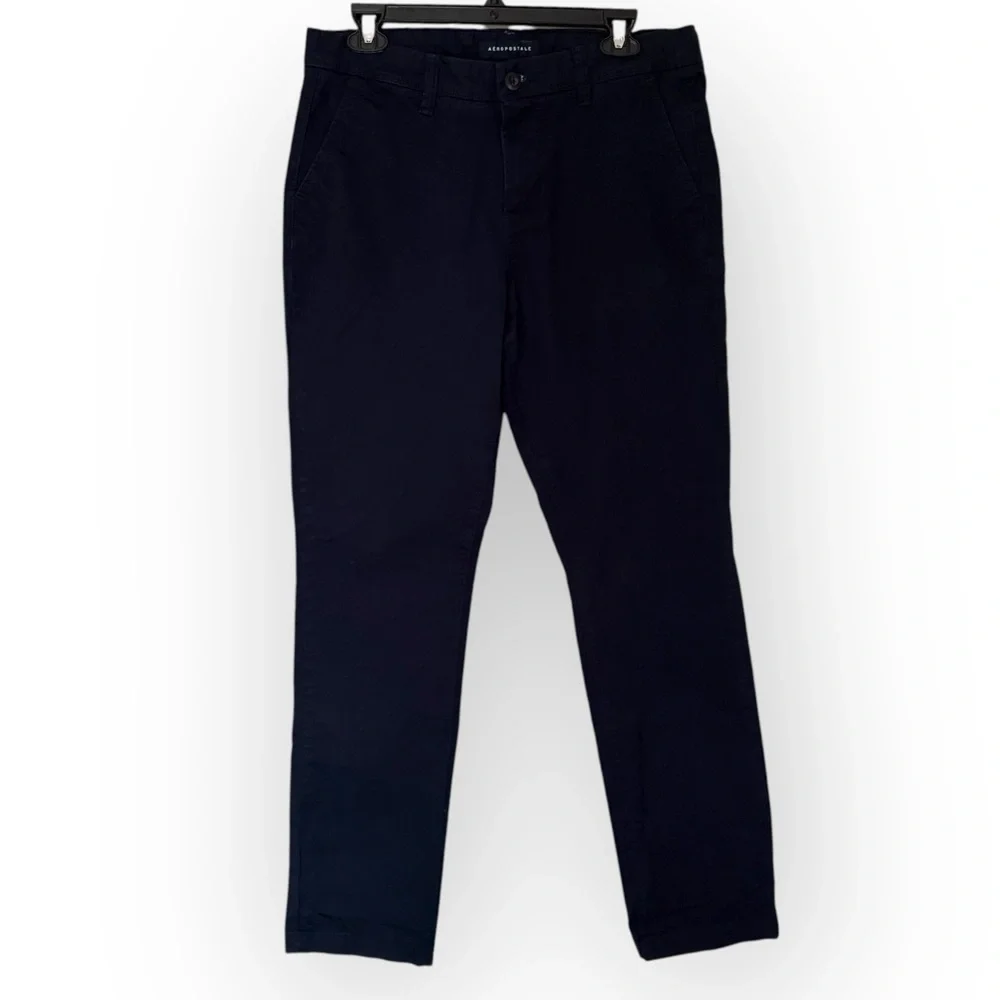 Aeropostale Navy Slim Straight Chino Pants Size 30/32 - Picture 1 of 4